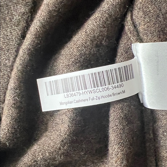 NWT Quince Mongolian Cashmere Full-Zip Hoodie Brown Size M - Picture 10 of 14